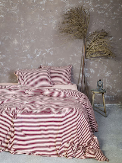 Nima Duvet Cover Set Cotton Queen with 2 Pillowcases 220x240 Suave Dark Pink
