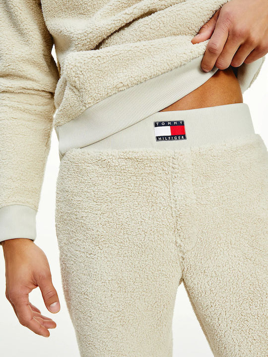 Tommy Hilfiger Χειμερινό Ανδρικό Παντελόνι Πιτζάμας Μπεζ