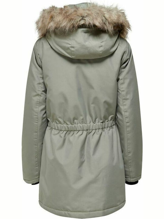 Iris Women's Long Parka Jacket for Winter with Hood Shadow