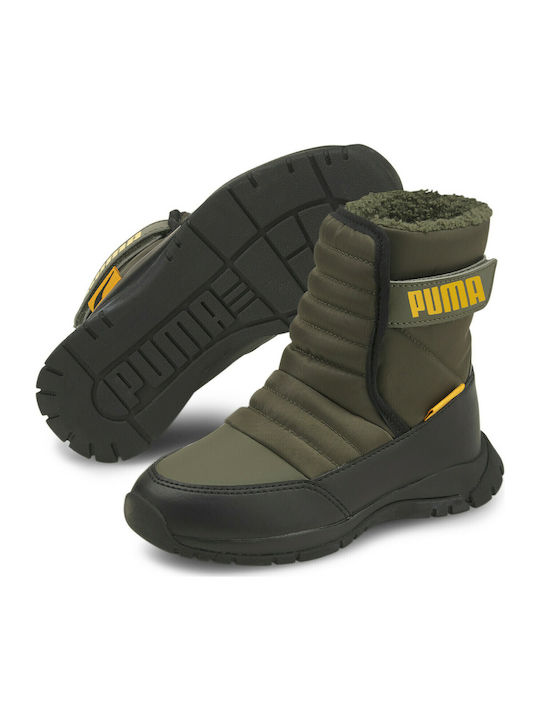 Nieve Boot Παιδικά Μποτάκια Χιονιού με Σκρατς Χακί