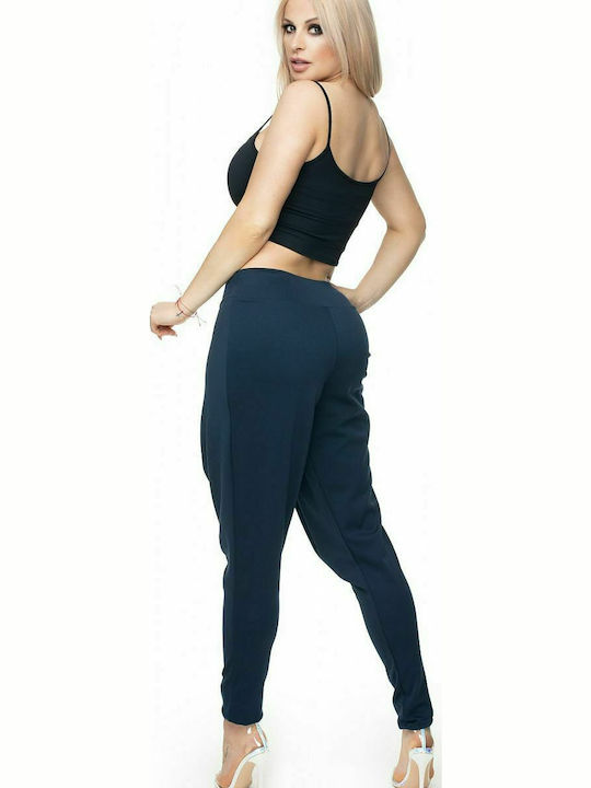 PeeKaBoo 0106 Women's Fabric Trousers in Loose Fit Navy Blue 131933