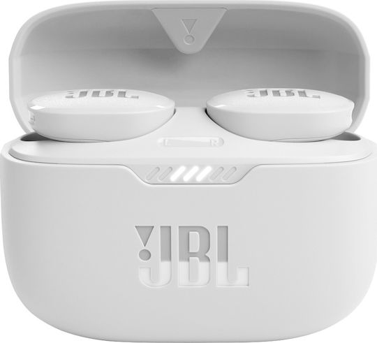 JBL Tune 130NC In-ear Bluetooth Handsfree Ακουστικά με Αντοχή στον Ιδρώτα και Θήκη Φόρτισης Λευκά