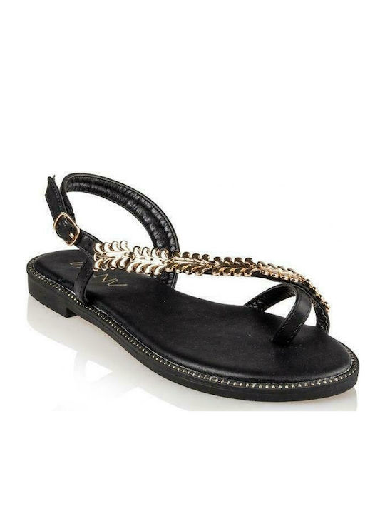 Envie Shoes Damen Flache Sandalen in Schwarz Farbe