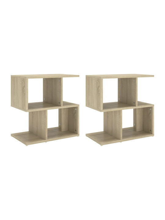 Wooden Bedside Tables Sonoma Oak 2 Pieces 50x30x51.5cm