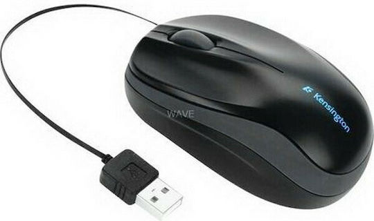 Kensington Pro Fit Retractable Ενσύρματο Mini Ποντίκι Μαύρο