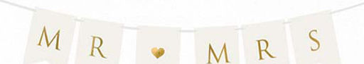 PartyDeco Girlande Hochzeitsdekoration Mr & Mrs