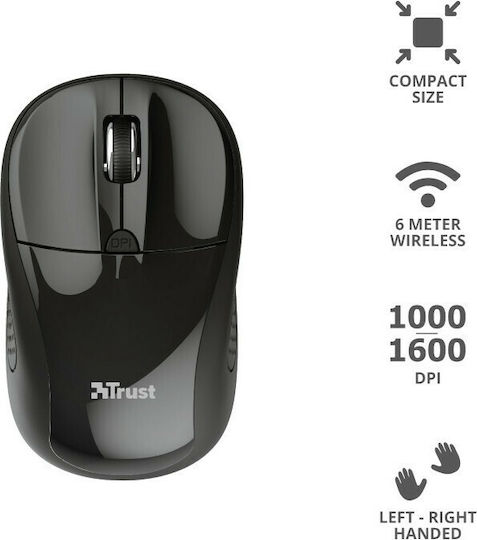 Trust Primo Wireless Безжичен Мишка Черен