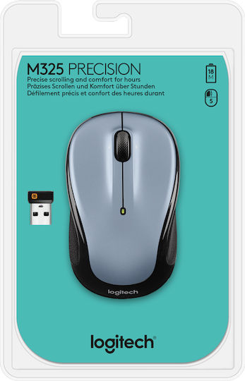 Logitech M325 Kabellos Mini Maus Light Silver