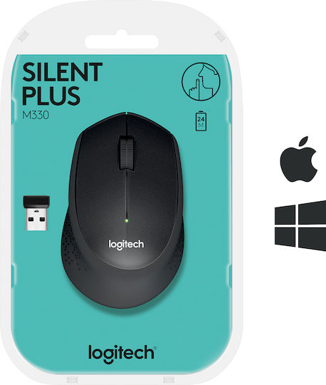 Logitech M330 Silent Plus Kabellos Maus Schwarz