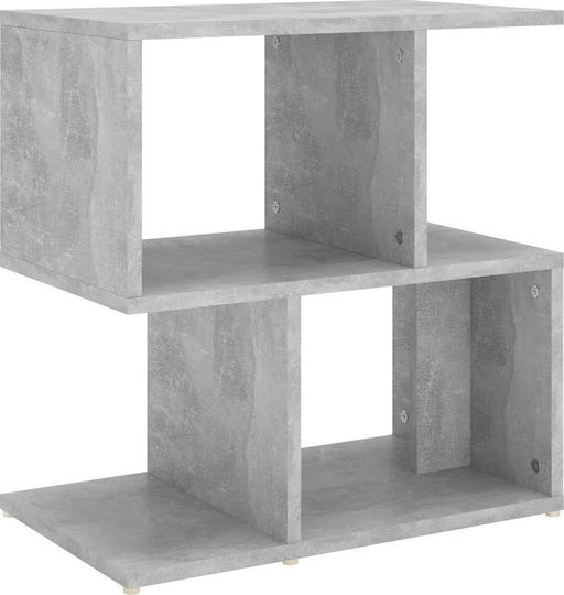 Wooden Gray Bedside Table Concrete 50x30x51.5cm