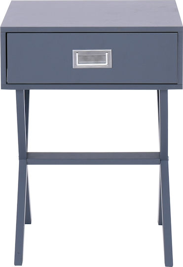 Wick Wooden Bedside Table Gray 40x40x55cm