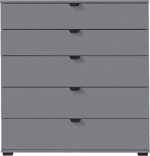 Comodă Dormitor Din Lemn Duero 5F 90 Cu 5 Sertare Gri Grafit 90x40x95cm