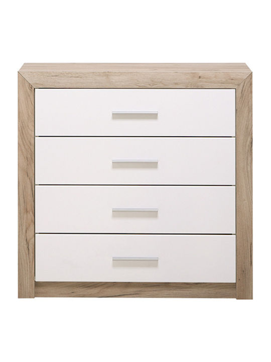 Etna 4F Wooden Chest of Drawers with 4 Drawers Grey Oak 93x35x90.5cm