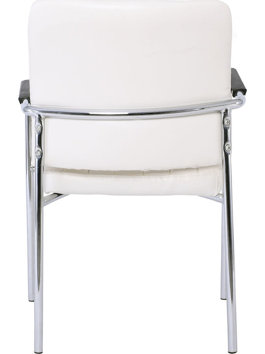 Armchair Visitor Denim with Arms ΕΟ556,2W Ecru 57x60x83cm 4pcs
