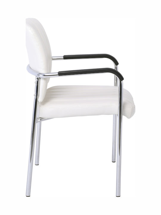 Armchair Visitor Denim with Arms ΕΟ556,2W Ecru 57x60x83cm 4pcs