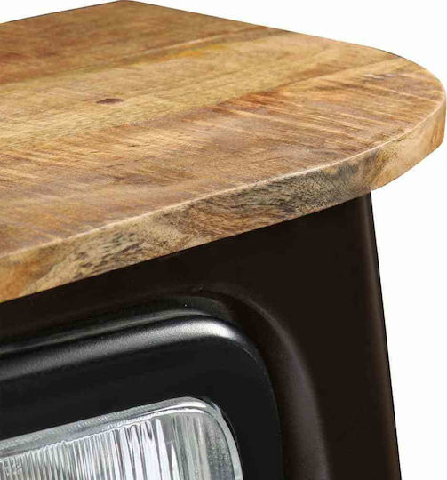 Console Table of Solid Wood & Metal Σκούρο Γκρι / Ξύλο Μάνγκο L108xW30xH72cm
