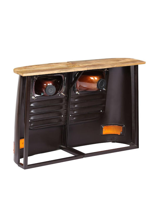 Console Table of Solid Wood & Metal Σκούρο Γκρι / Ξύλο Μάνγκο L108xW30xH72cm