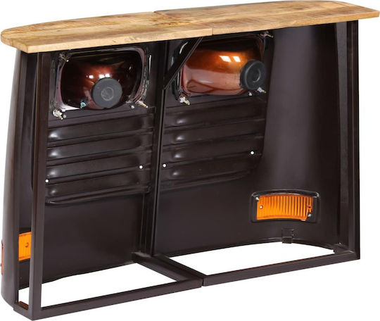 Console Table of Solid Wood & Metal Σκούρο Γκρι / Ξύλο Μάνγκο L108xW30xH72cm