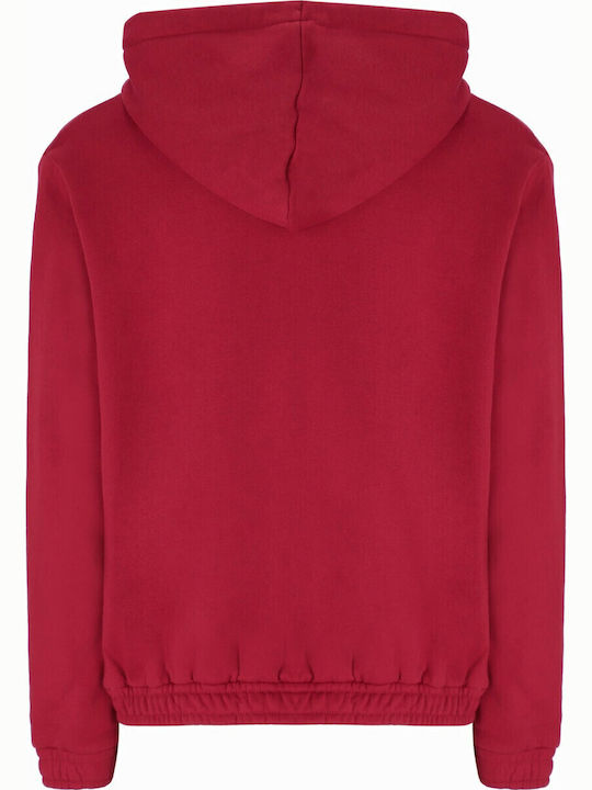 Long Women's Sweatshirt Hooded Burgundy