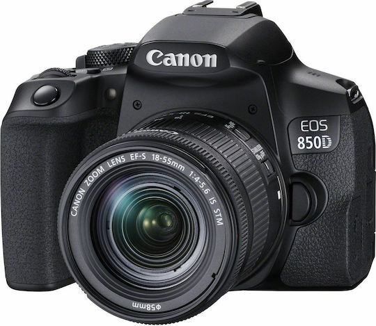 Canon DSLR Φωτογραφική Μηχανή EOS 850D Crop Frame Kit (EF-S 18-55mm F4-5.6 IS STM) Black
