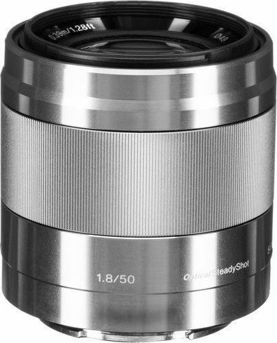 Sony Crop Camera Lens 50mm f/1.8 OSS Fixed for Sony E Mount Silver