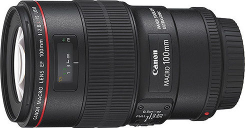 Canon Пълен кадър Фотообектив 100mm f/2.8L IS USM Телефото / Macro за Канон EF Монтаж Черен