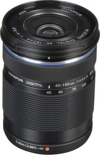 Olympus Crop Camera Lens M.Zuiko Digital ED 40-150mm f/4.0-5.6 R Standard Zoom for Micro Four Thirds (MFT) Mount Black