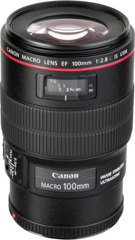 Canon Пълен кадър Фотообектив 100mm f/2.8L IS USM Телефото / Macro за Канон EF Монтаж Черен