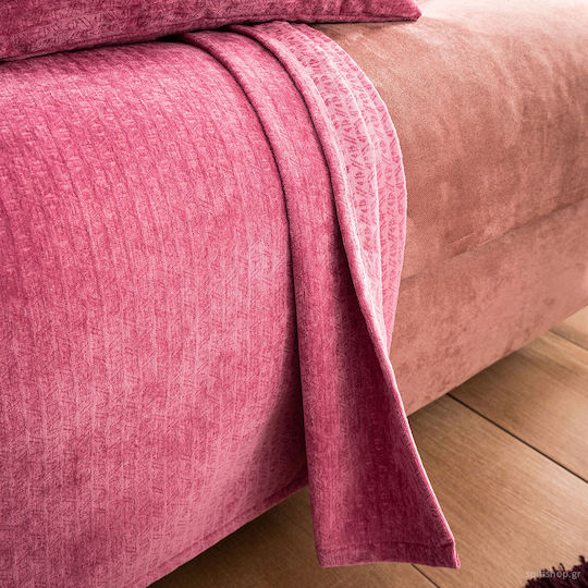 Gofis Home Valley Ριχτάρι Πολυθρόνας Βελουτέ 180x180εκ. Funky Pink 421/23