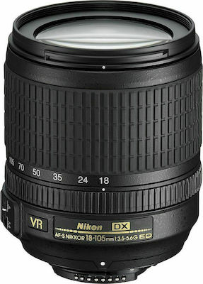 Nikon Crop Φωτογραφικός Φακός AF-S DX Nikkor 18-105mm f/3.5-5.6G ED VR Standard Zoom για Nikon F Mount Black