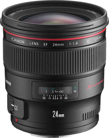 Canon Full Frame Φωτογραφικός Φακός 24mm f/1.4L II USM Wide Angle για Canon EF Mount Μαύρος