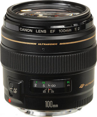 Canon Full Frame Φωτογραφικός Φακός EF 100mm f/2 USM Telephoto για Canon EF Mount Black