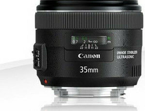 Canon Full Frame Φωτογραφικός Φακός 35mm f/2 IS USM Σταθερός για Canon EF Mount Black