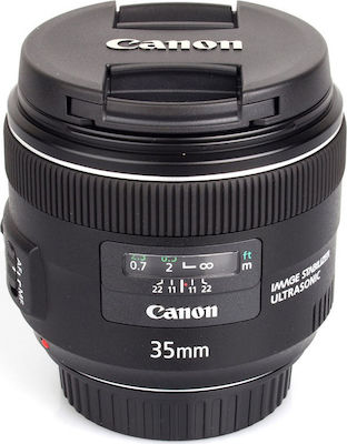 Canon Full Frame Φωτογραφικός Φακός 35mm f/2 IS USM Σταθερός για Canon EF Mount Black