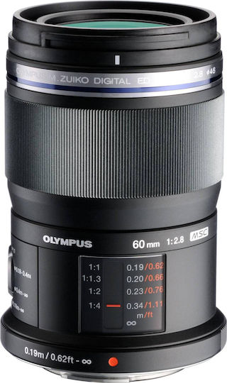 Olympus Crop Φωτογραφικός Φακός M.Zuiko Digital ED 60mm 1:2.8 Standard / Macro για Micro Four Thirds (MFT) Mount Μαύρος