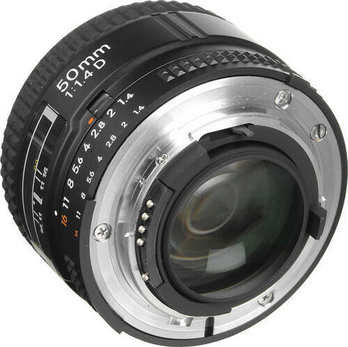 Nikon Voller Rahmen Kameraobjektiv AF Nikkor 50mm f/1.4D Festbrennweite für Nikon F Mount Black