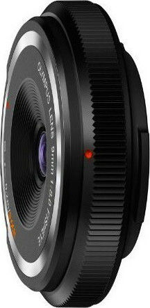 Olympus Crop Camera Lens Body Cap Lens 9mm Fisheye for Micro Four Thirds (MFT) Mount Black