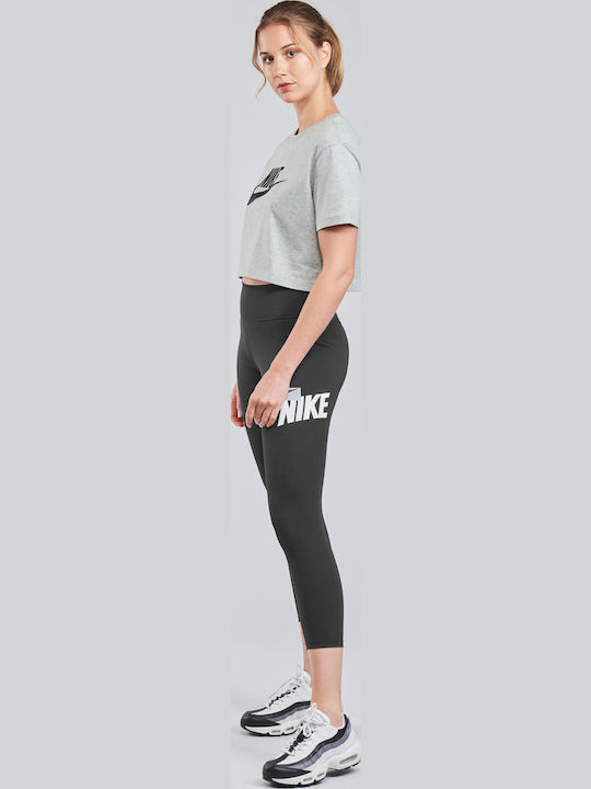 Sportswear Damen Sport Crop Top Kurzarm Gray