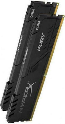 HyperX Fury 16GB DDR4 RAM με 2 Modules (2x8GB) και Ταχύτητα 2666 για Desktop