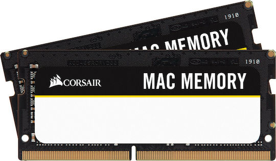 Corsair Mac Memory DDR4 32GB RAM με 2x16GB Modules και Ταχύτητα 2666 για Laptop