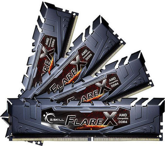 G.Skill Flare X DDR4 64GB RAM with 4x16GB Modules and Speed 3200 for Desktop