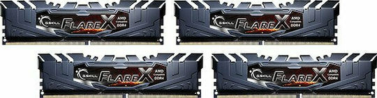 G.Skill Flare X DDR4 32GB RAM with 4x8GB Modules and Speed 3200 for Desktop