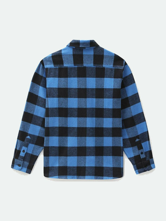 Sacramento Long-sleeved Flannel Shirt Checked Blue