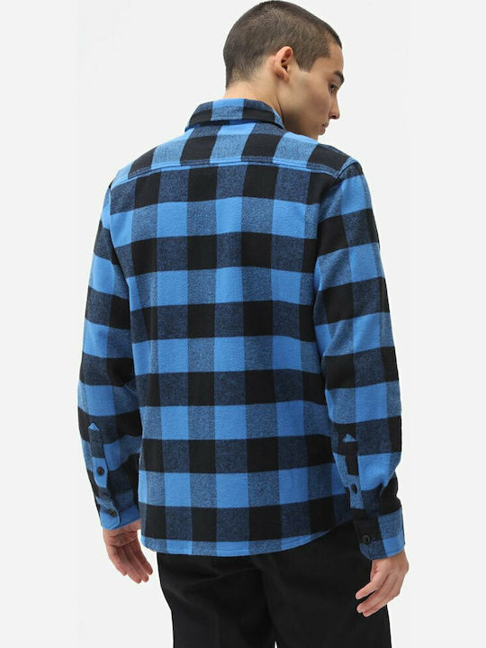 Sacramento Long-sleeved Flannel Shirt Checked Blue