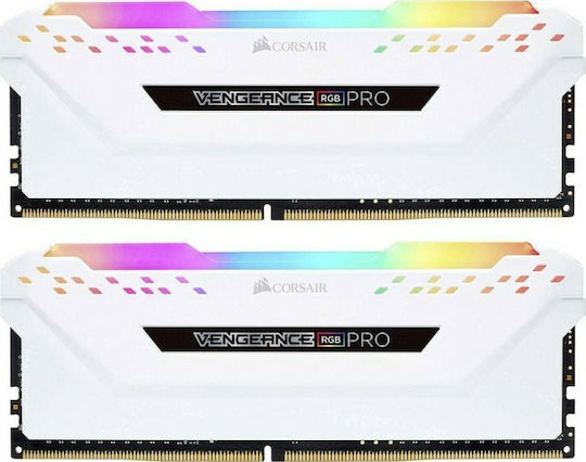 Corsair Vengeance RGB Pro White 32GB DDR4 RAM cu 2 module (2x16GB