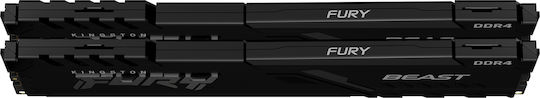 Kingston Fury Beast DDR4 16GB RAM με 2x8GB Modules και Ταχύτητα 3200 για Desktop