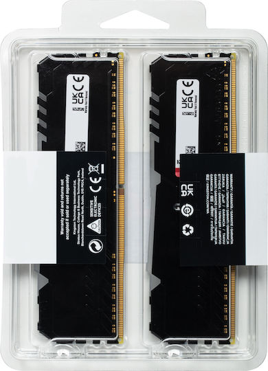 Kingston Fury Beast RGB 16GB DDR4 RAM с 2 модула (2x8GB) и Скорост 3200 за Настолен Компютър