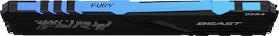 Kingston FURY Beast RGB 32GB DDR4 RAM με Ταχύτητα 3600 για Desktop