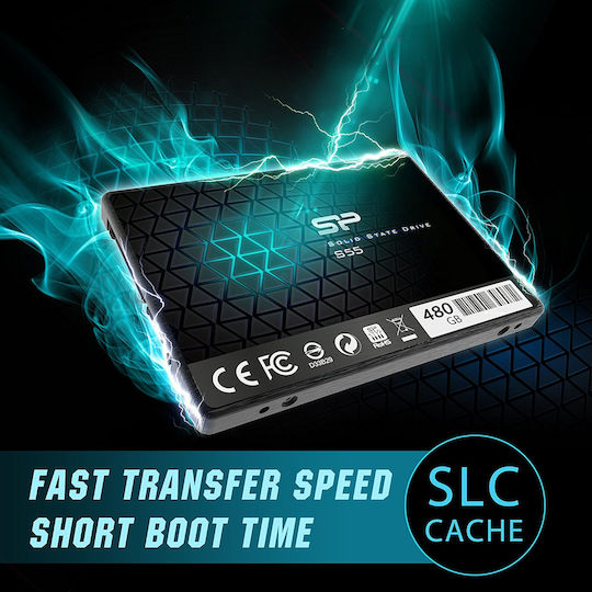 Silicon Power Slim S55 SSD 480GB 2.5'' Type With SATA III Connection SP480GBSS3S55S25