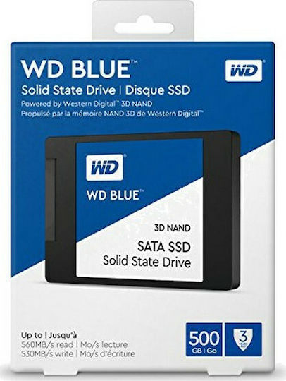 Western Digital Blue 3D SSD 500GB τύπου 2.5'' με σύνδεση SATA III WDS500G2B0A Bulk